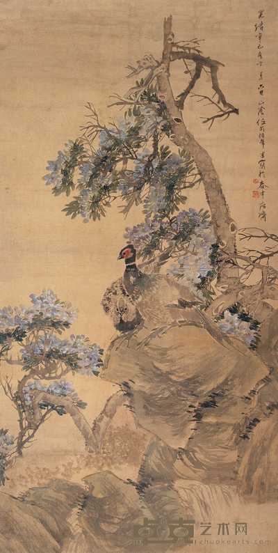 任颐 1881年作 林海明珠 立轴 165×81.5cm